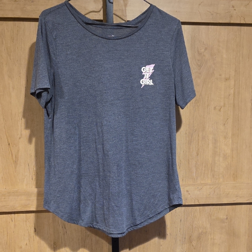 (J49) Old Navy Active Heather Gray Tee Sz L - Picture 1 of 4